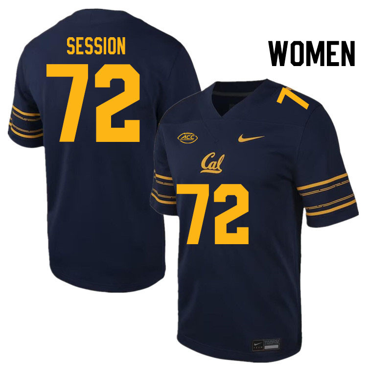 Women #72 T.J. Session California Golden Bears ACC Conference College Football Jerseys Stitched Sale